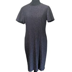 Talbots Tweed Sheath Dress Size 10 Black Gray Work Office Core Academia Vintage